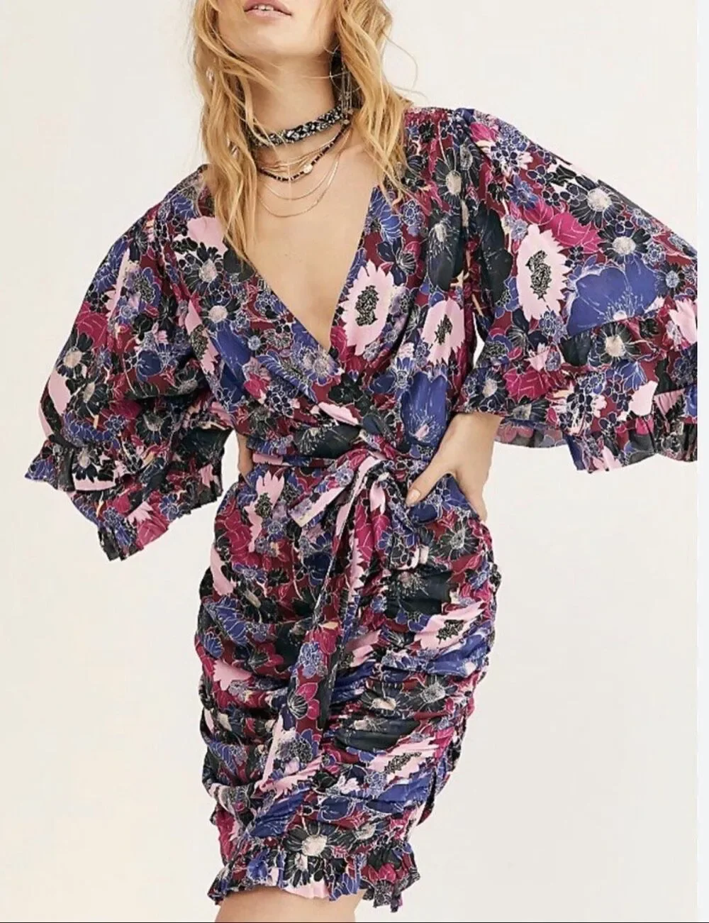 Free People Under Wraps Mini Dress | Magenta in 4